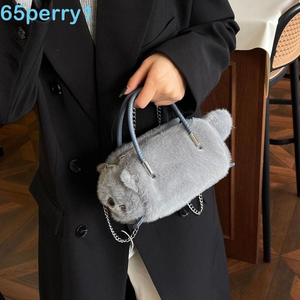 PERRY1 Bolsa De Gato Simulada , Transversal Casual De Pele Fofa Feminina Pequena E De Designer Com Zíper