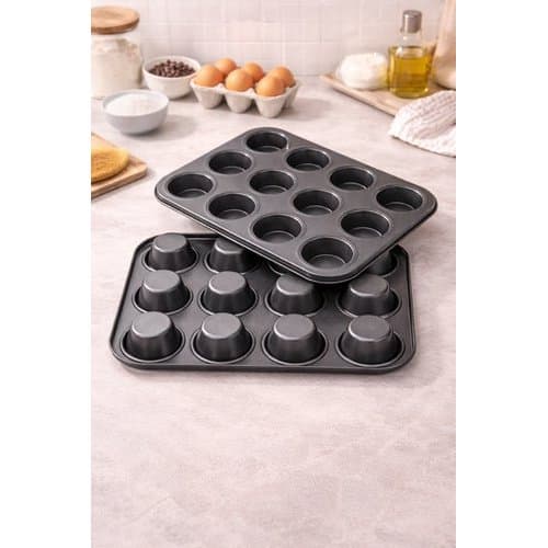Forma Silicone 12 Cavidades Antiaderente Refratária Cozimento Cupcake Pão Queijo Durável
