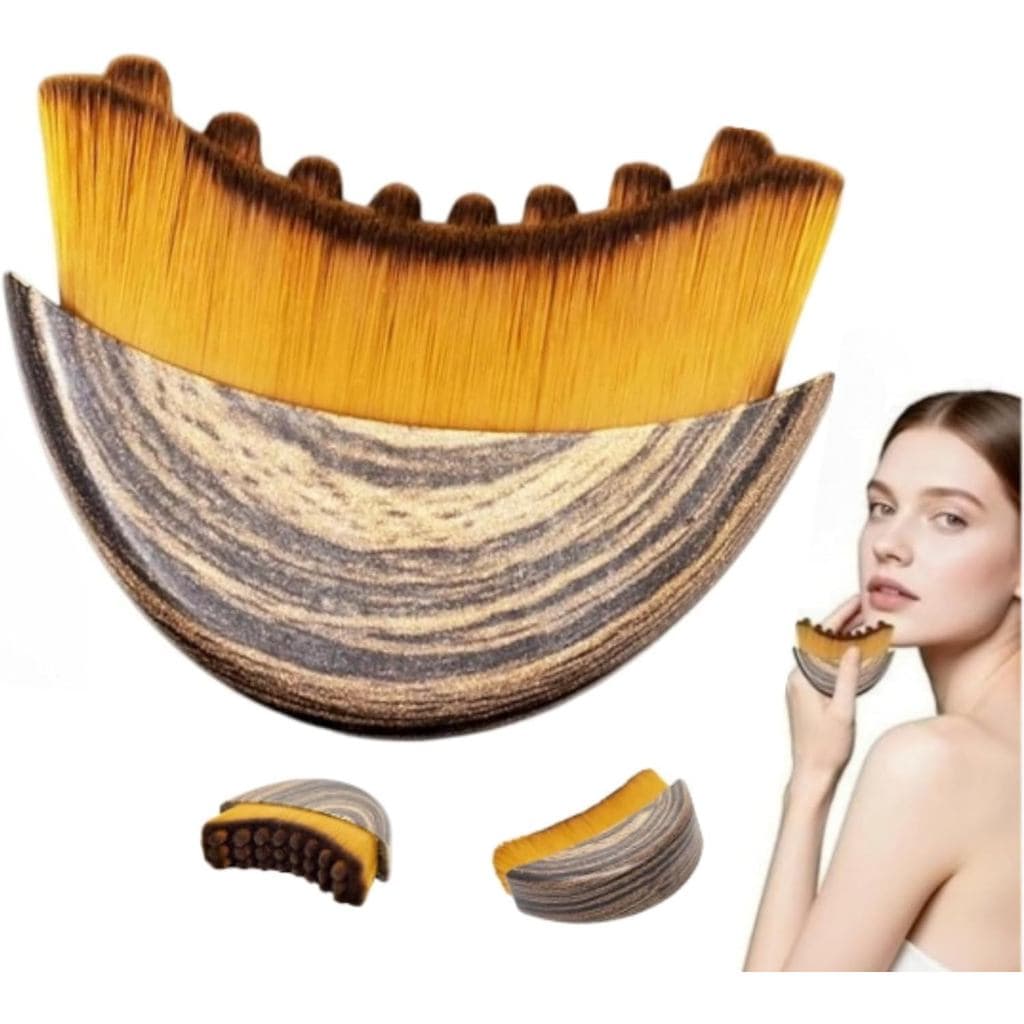 Pincel Facial Aeki Lymphatic Contour Original, Cerdas Ultra-Macias para Drenagem Linfática Facial, Escultura do Queixo e