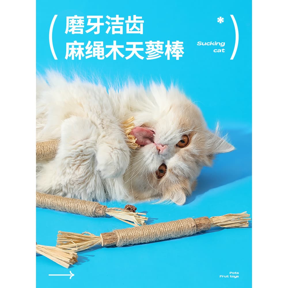 Capa dura polygonum polygonum Molar vara resistente à mordida gato provocando vara brinquedo de gato auto-feliz alívio d