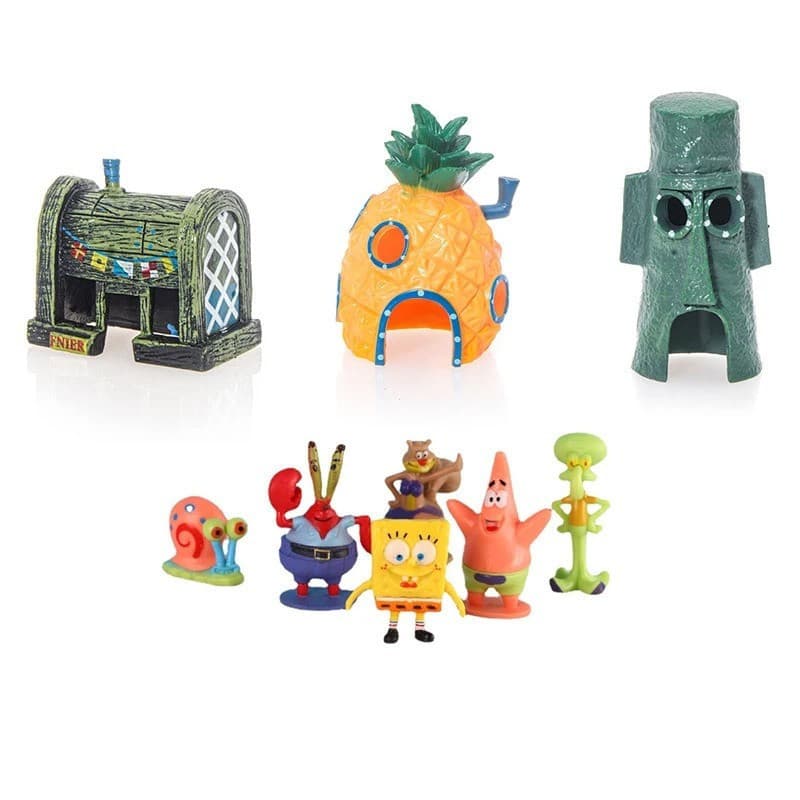 Conjunto de 6 Peças do Bob Esponja Calça Quadrada Siri Squidward Bob Esponja Lula Molusco V3ZH