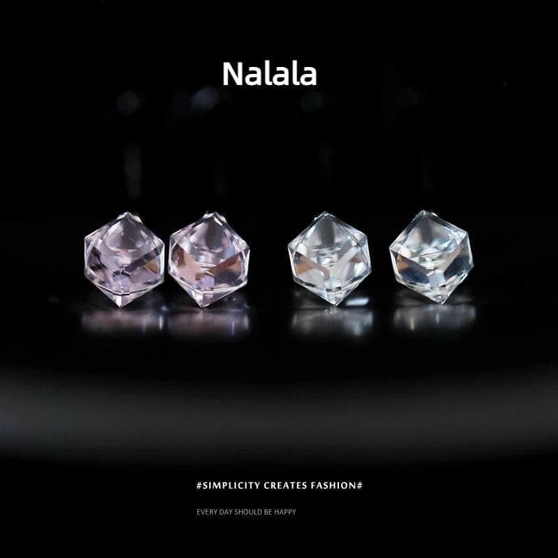 Geométrico Transparente Rosa Quadrado Cristal Meninas Brincos Nicho Corte design Moda Luz lu