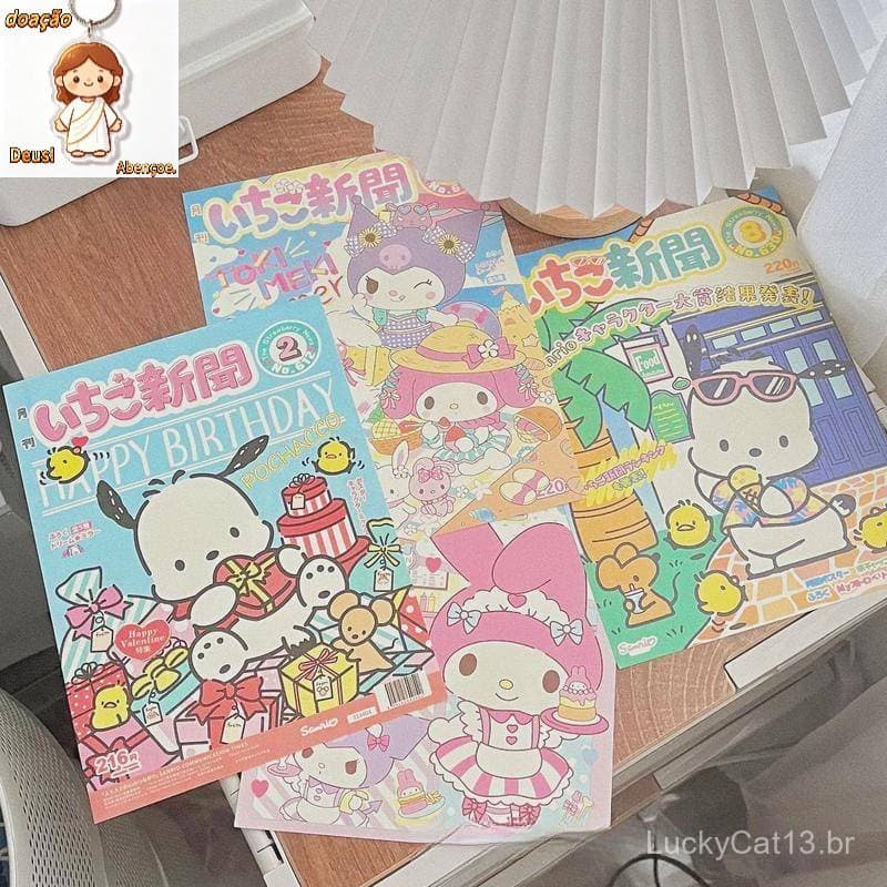 10Pcs/Set Sanrio mymelody Kuromi Cinnamoroll Pachacco Pôsteres Kawaii Lona Anime Japonês Decoração Sala De Estar Quarto