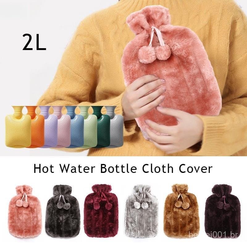 Quente Grande 2L Capa De Garrafa De Água Simulação Macia Pelúcia Bonito Ajuda A Manter Saco Isolada