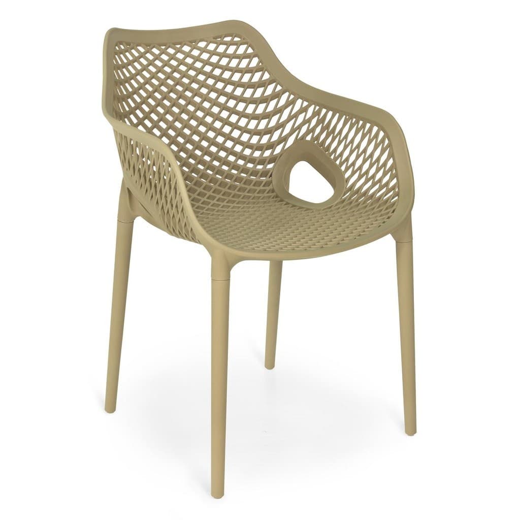 Cadeira de Jantar Design Suits com Braço Empilhável em Polipropileno