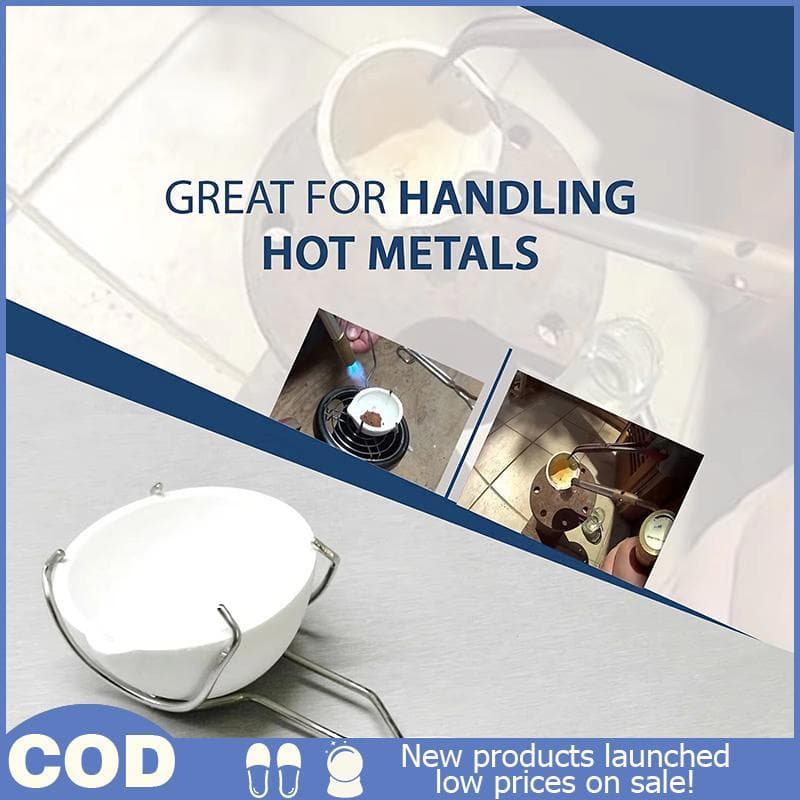 25.5CM De Aço Inoxidável Cadinho Tong Braçadeira Alicate Tigela Ouro Branco Derretimento Forno Acessórios
