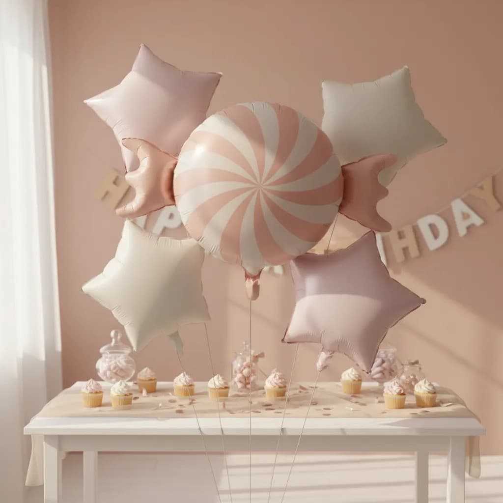 Balõe Metalizados Pirulito/Balinha Gigante Candy Colors Festa Infantil Kit 5