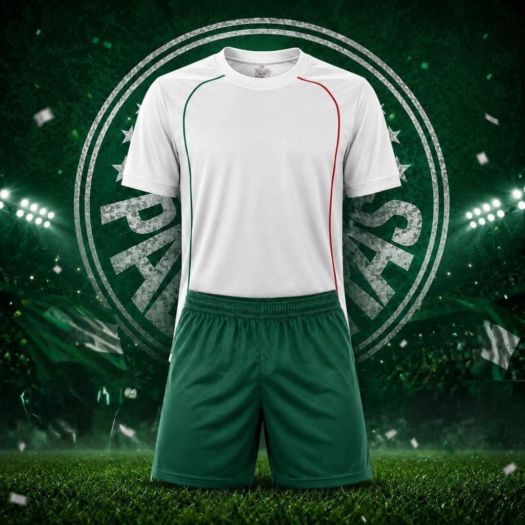 ENTREGA RAPIDA Conjunto Infantil Masculino PALME1RAS Branco Camisa Short Estilo Equipe Para Partida com Escudo Novo