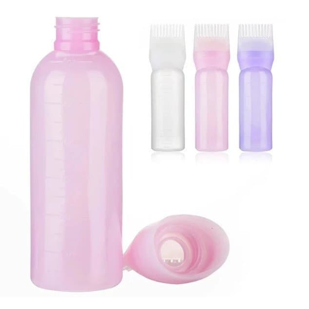 Frasco Pente Aplicador De Tinta De Cabelo, Óleo Capilar, Hidratantes - Com Pente Aplicador