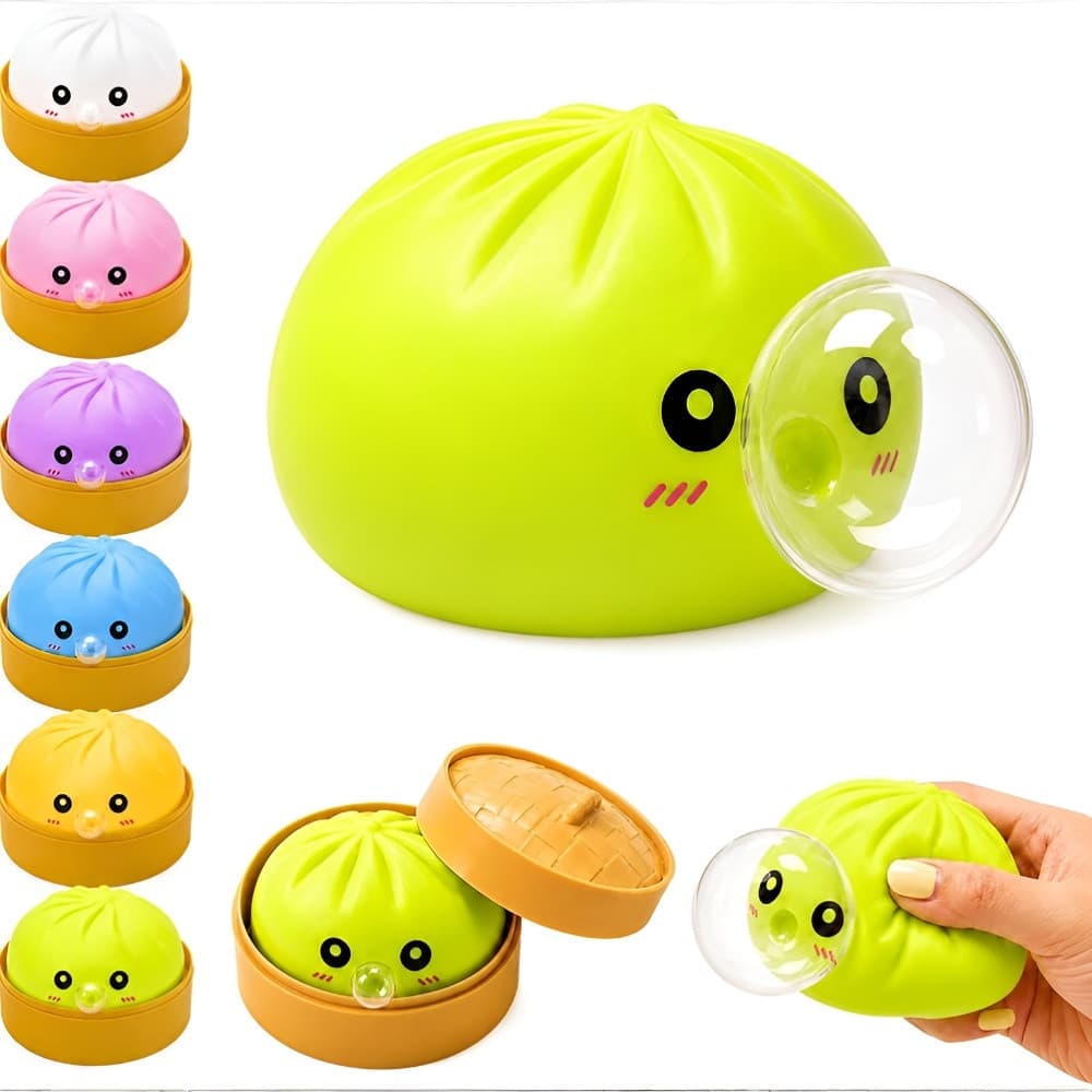 [Sensory Play] Bubble Popper/Sensory Squeeze Toy/Cute Bun Design/Steam Basket Set/Pop Bubble Fidget/Stress Relief For Ki