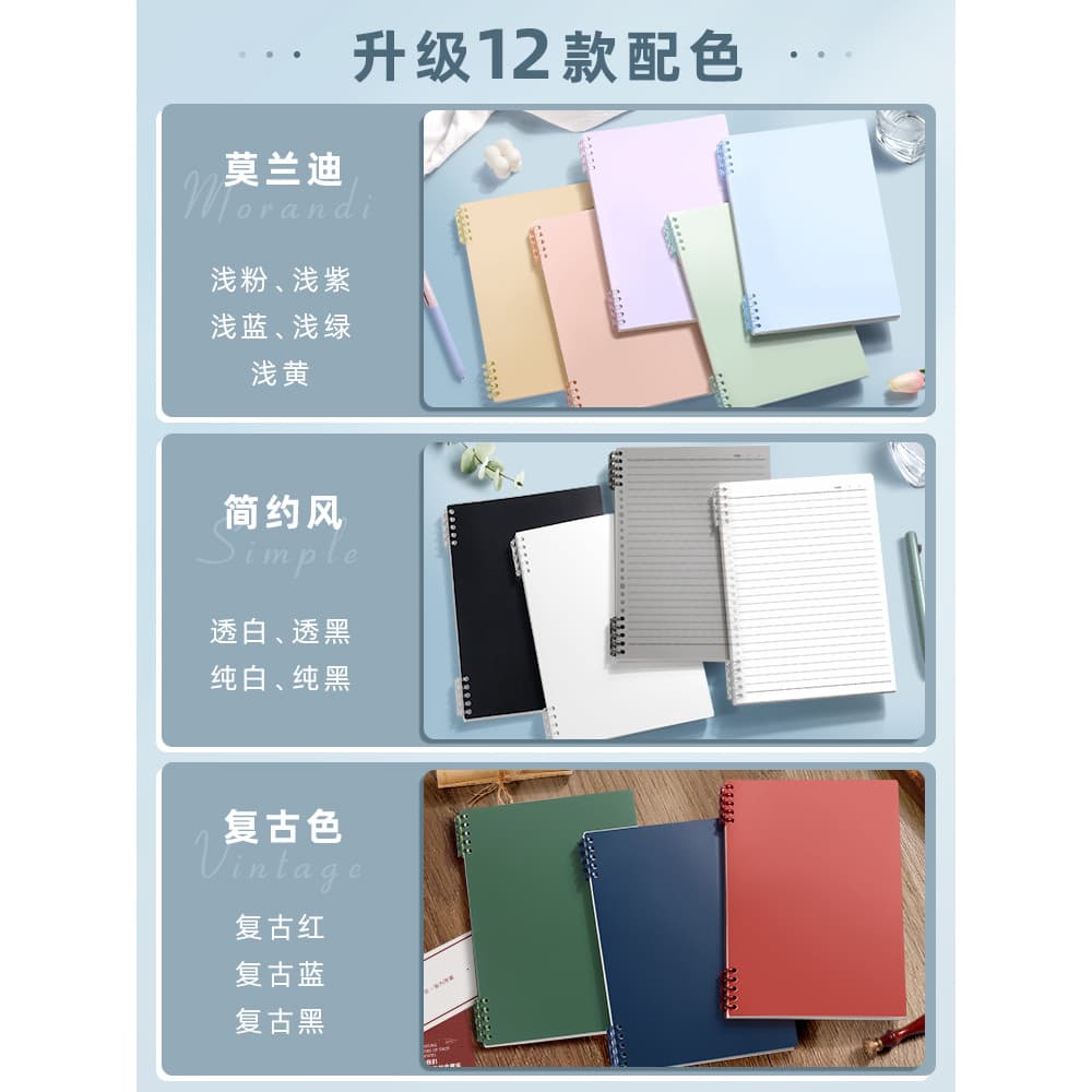 Caderno de folhas soltas sem mão B5 Caderno de bobina removível especial para alunos do ensino médio a4 Notas de alunos