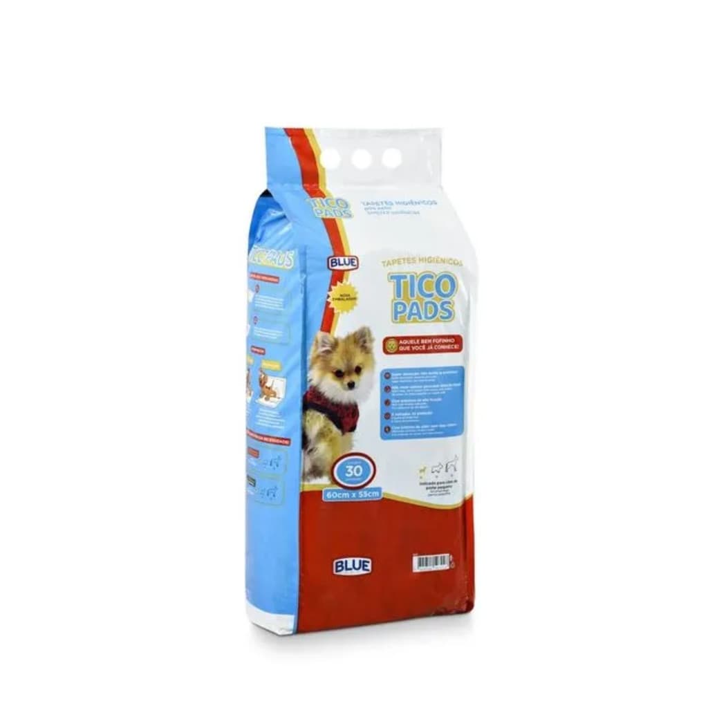 Tapete Higiênico Para Cães Tico Pads 30 Unidades 60x55cm