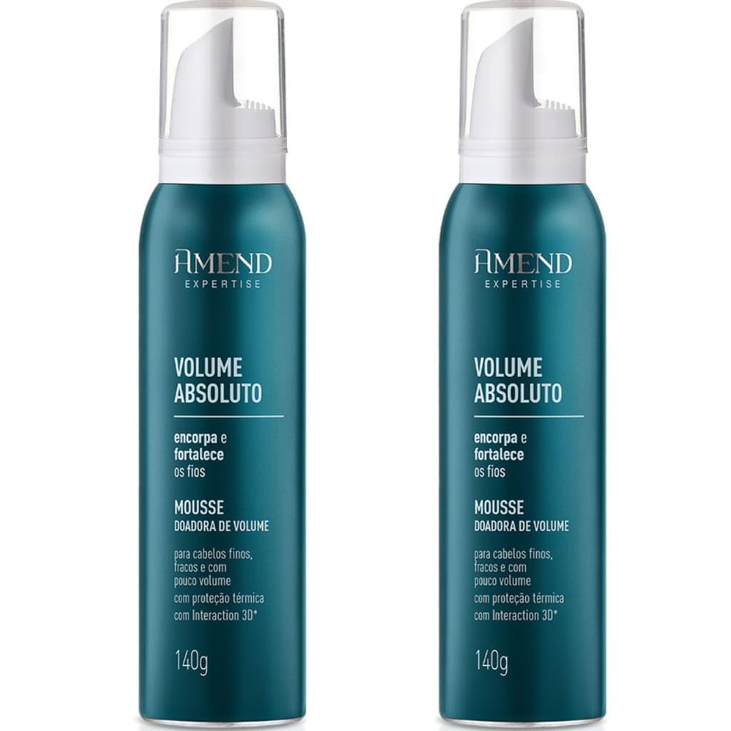 Kit 2 Unidades Mousse Volume Absoluto Encorpa e Doadora de Volume 140g Amend