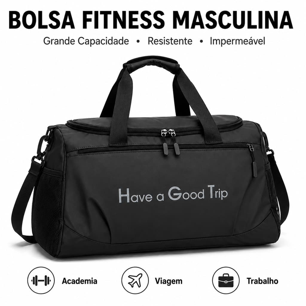 Bolsa de Viagem Grande Capacidade Bolsa Esportiva Oxford Mala de Academia Unissex