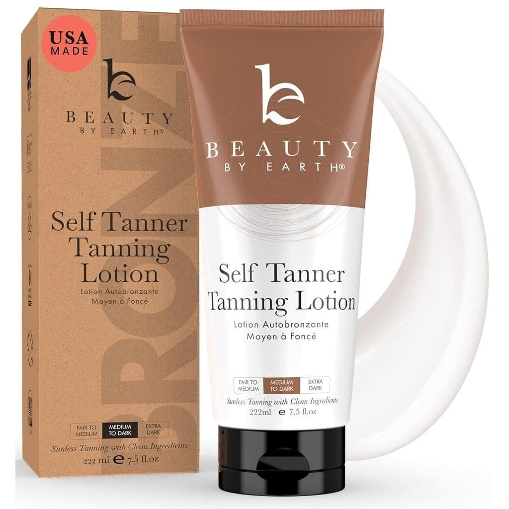 Autobronzeador Beauty by Earth - Fabricado nos EUA com Ingredientes Naturais e Orgânicos, Loção Hidratante Autobronzeado