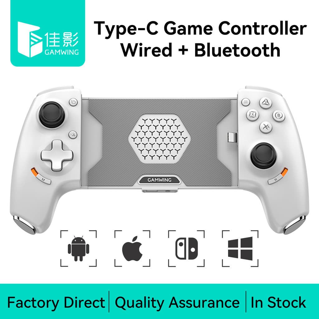 Gamwing AoBing Max Controlador De Jogo Para Celular Gamepad Joystick Type-C Com Fio E BT Compatível Android , iOS , PC ,