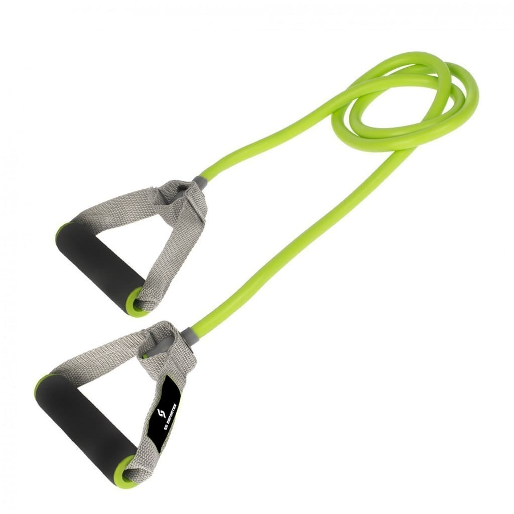 Extensor Elástico de 1 Via Médio Verde 127cm SS Esportes para Condicionamento Físico e Aeróbico