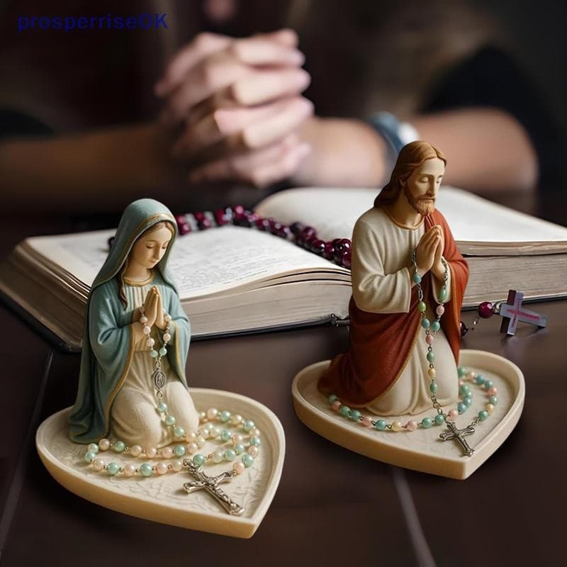 [newpros] Suporte De Rosário Da Virgem Maria , Elegante Caixa De Oração Nossa Senhora Presente Religioso Católico , Band