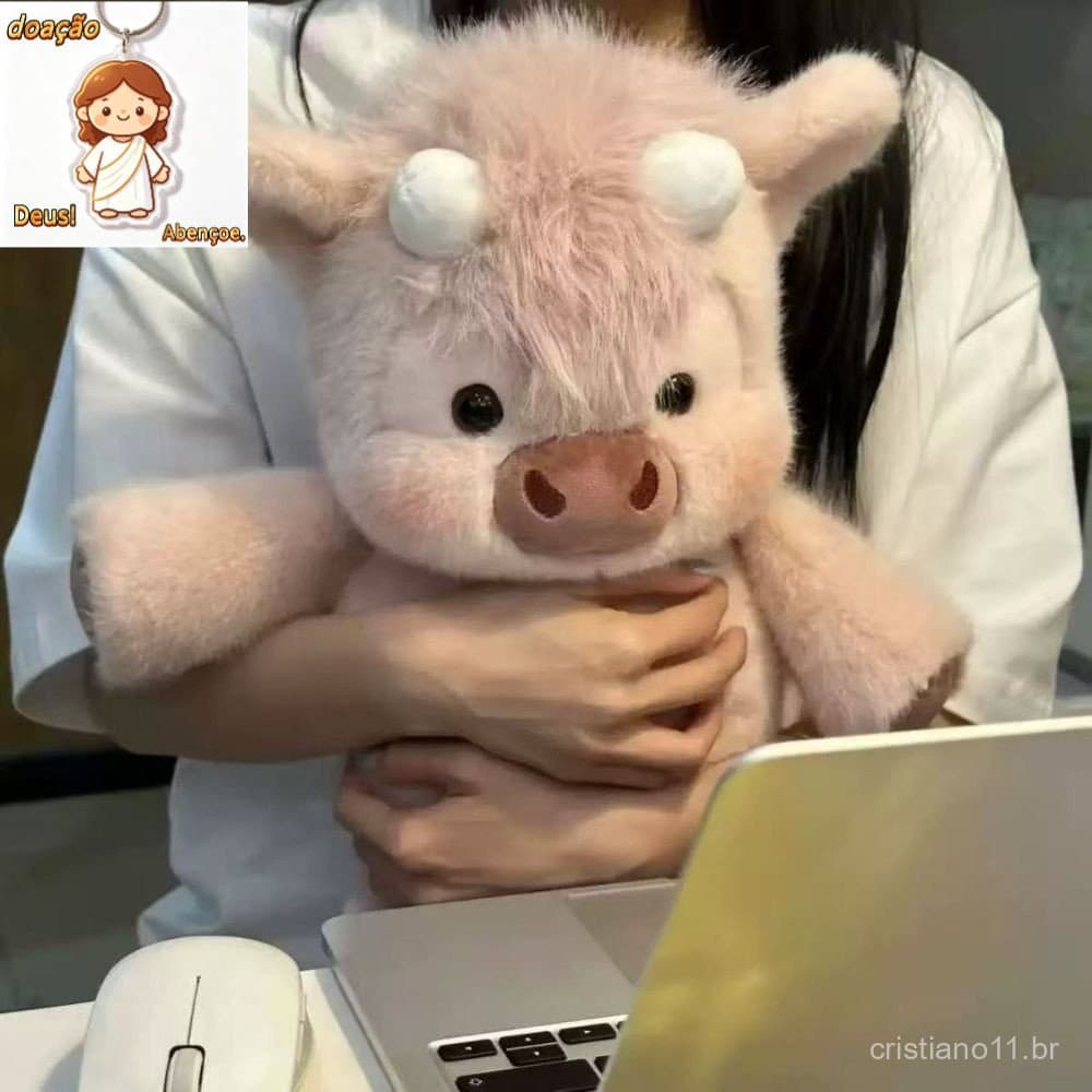 Highland Cow HNANC Plush Pillow, Soft and Cute Toy, Emotional Support, Animal Shape, 17.7inch/brinquedos de menino