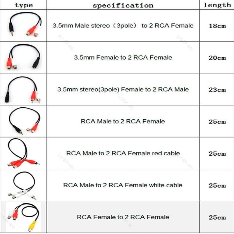 2 Pçs 3.5mm Para RCA Cabo Adaptador 3.5mm Jack AV Conversor De Áudio Divisor Macho Fêmea TV Alto-Falante Do Carro BR15B2
