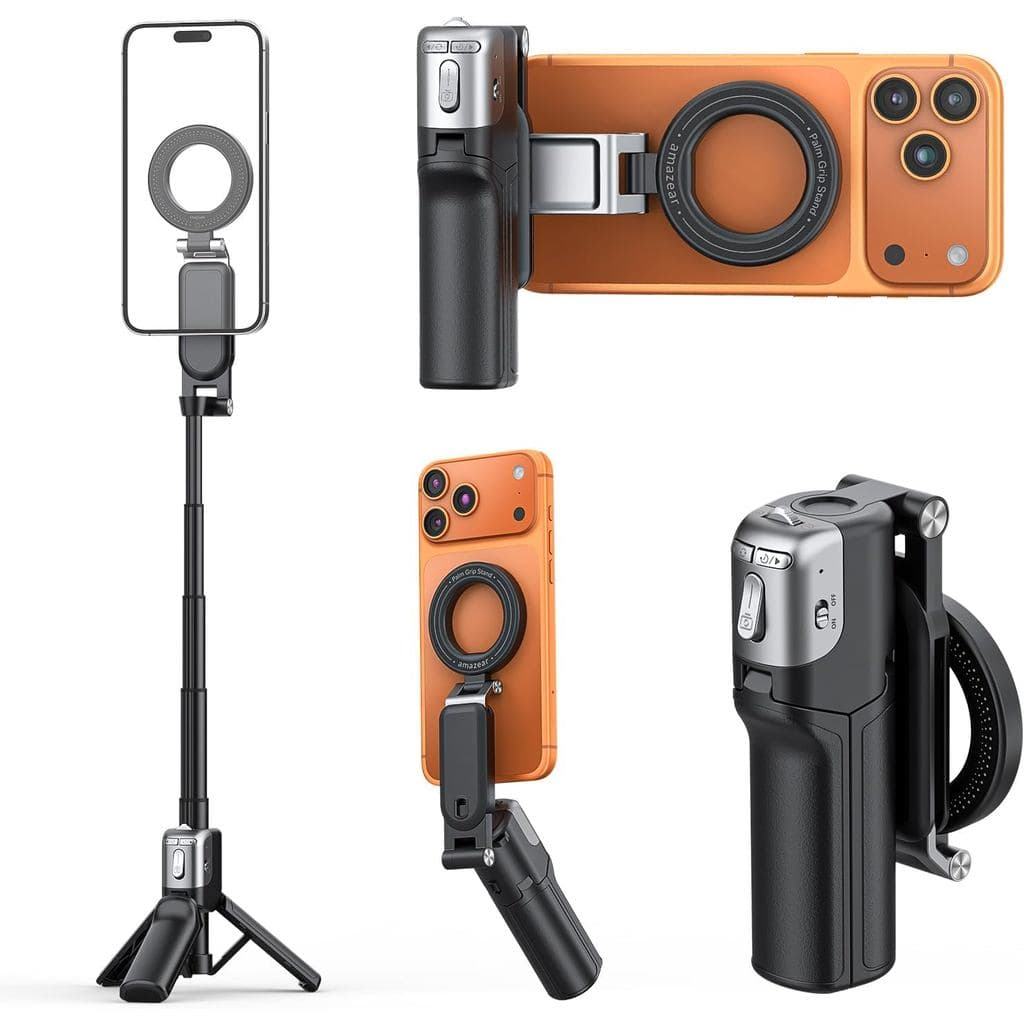 AMAZEAR Suporte para Câmera de Celular com Tripé e Bastão de Selfie, Acessórios para Celular com Botão de Obturador Sem