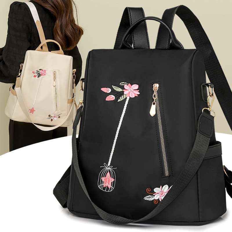 [Novo produto] Mochila estilo étnico bordada repelente de água mochila de tecido Oxford temperamento Casual bolsa de via