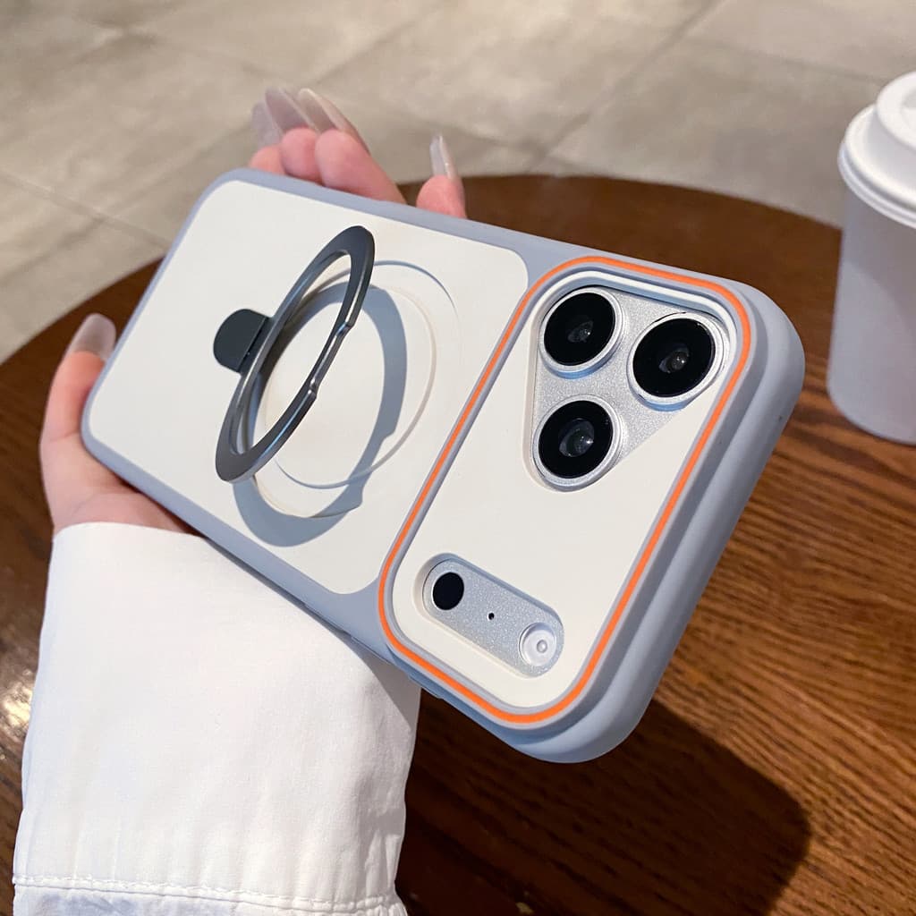 Novo Suporte De Dois Tons Se Transforma Instantaneamente Em Uma Capa De Telefone , Compatível Com iPhone 17 Pro Max , Ma