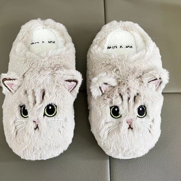 | slippers | ♜Novo outono inverno chinelos de algodão das mulheres dos homens casais dos desenhos animados gatinhos inte