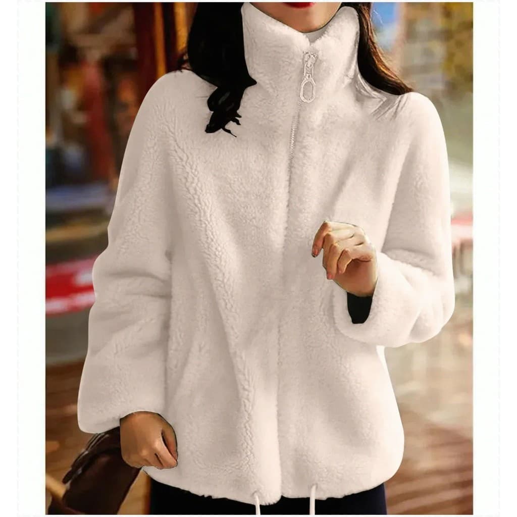 [Ideal Para Inverno] 【Double-Sided Fleece】Casaco Com Zíper/Gola Alta/Quente E Confortável