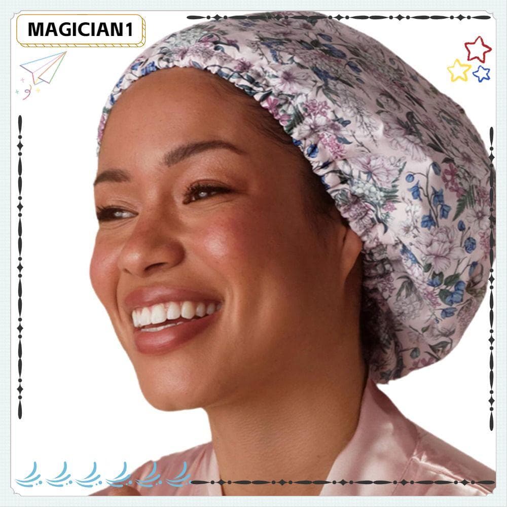 Touca De Banho MAGICIAN , Toucas Femininas À Prova D'água De Três Camadas , Com Forro De Seda , Faixa Elástica Grandes