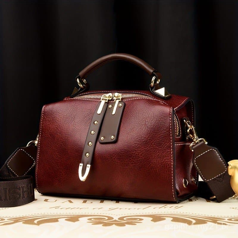 Bolsa de Mão Elegante Europeia e Americana - Interior Espaçoso, Alça de Ombro Removível, Duas Alças Ajustáveis, Fechamen