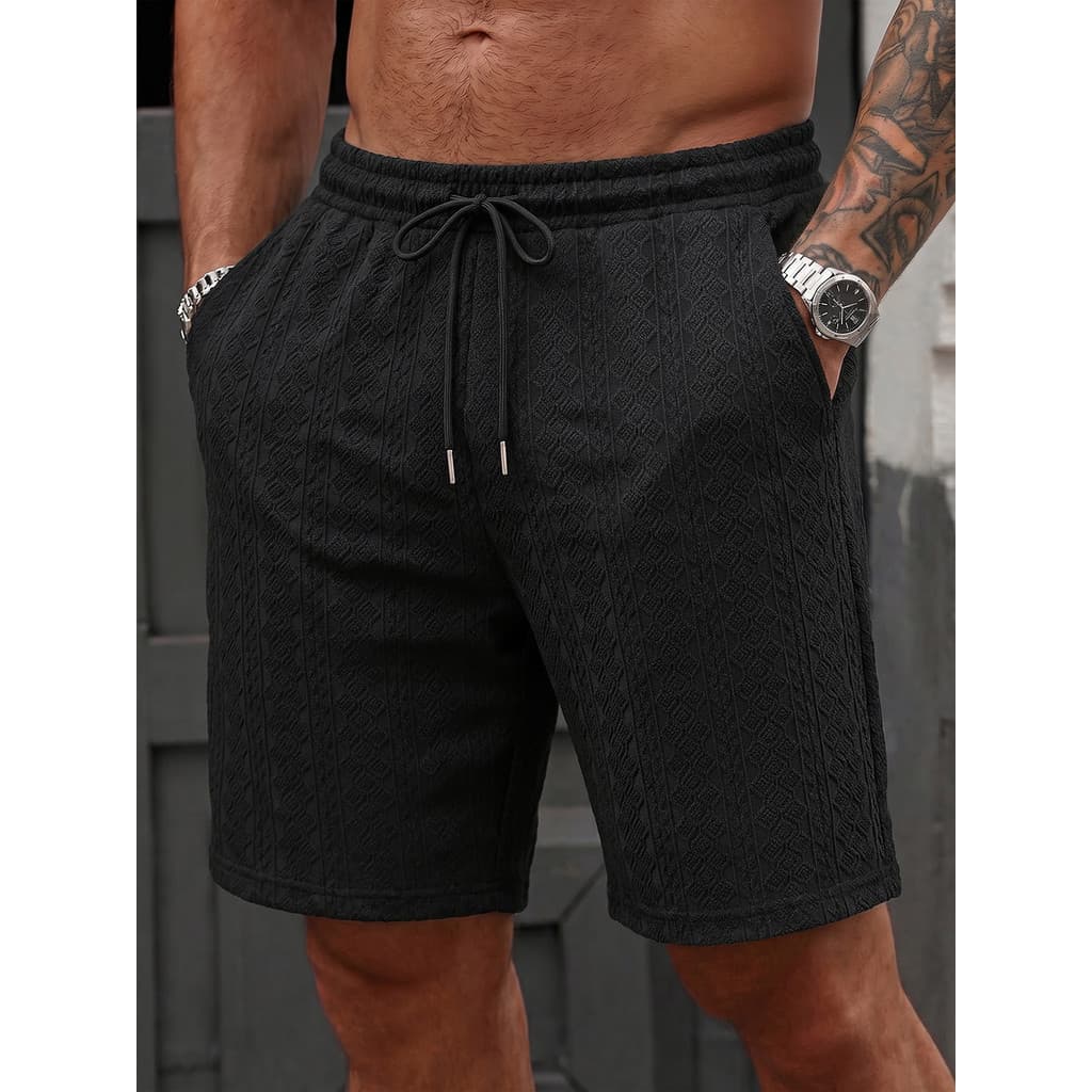 Verão novo estilo Shorts masculinos tamanho grande malha Jacquard Casual calças cortadas calças de praia