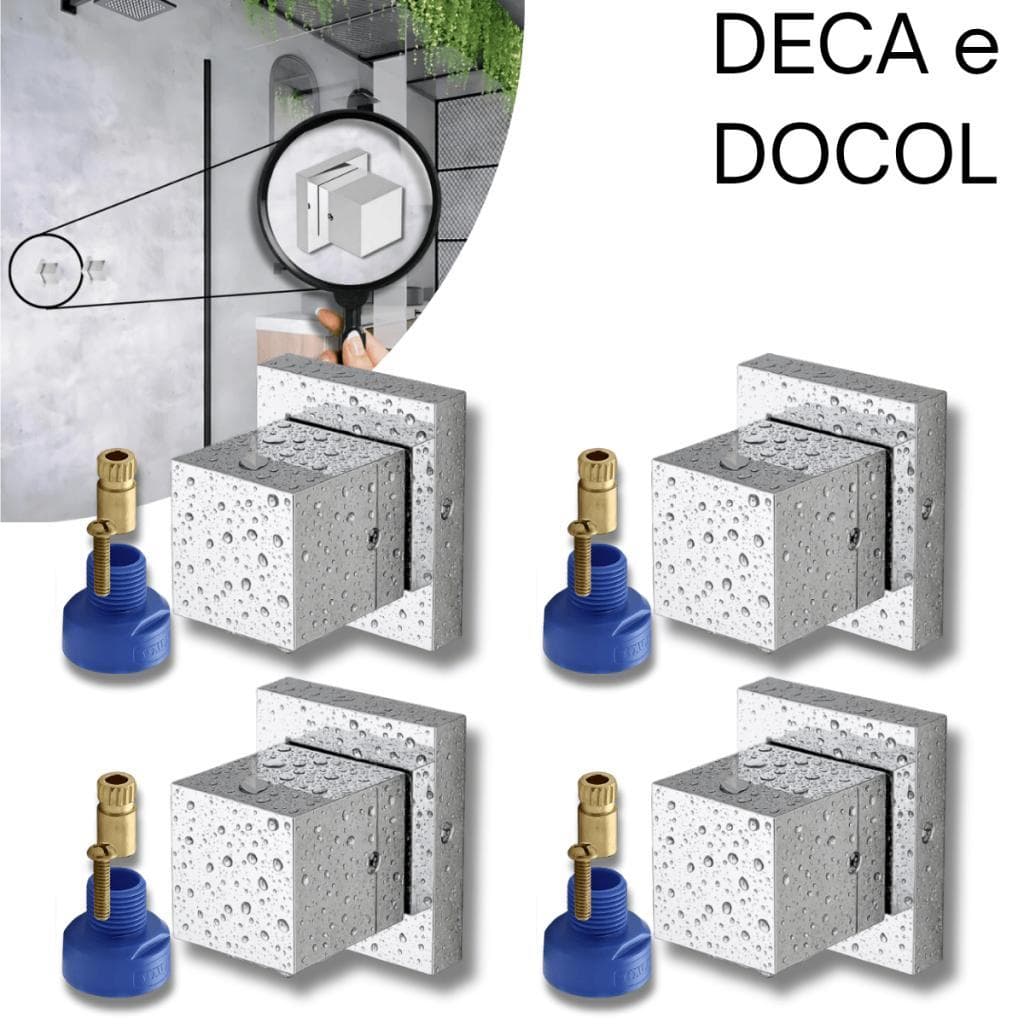 Kit 4 Acabamento Cromado para Registro Banheiro com Conversor Compatível em Registro Deca e Docol