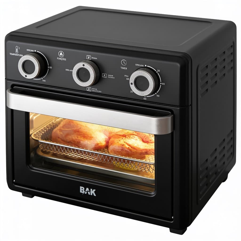Fritadeira Air Fryer Oven 12L BAK 1000W Forno Elétrico Multifuncional Assadeira Sem óleo 127v 220v