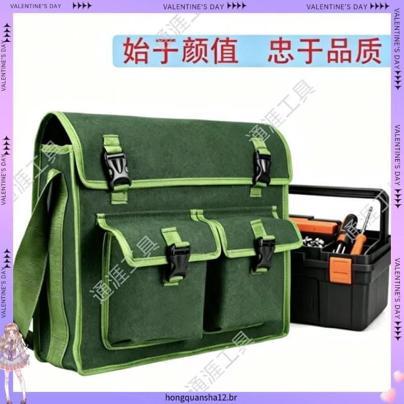 Bolsa para eletricista de lona, grossa, resistente ao desgaste, canteiro de obras, reparo de madeira, instalação, multif