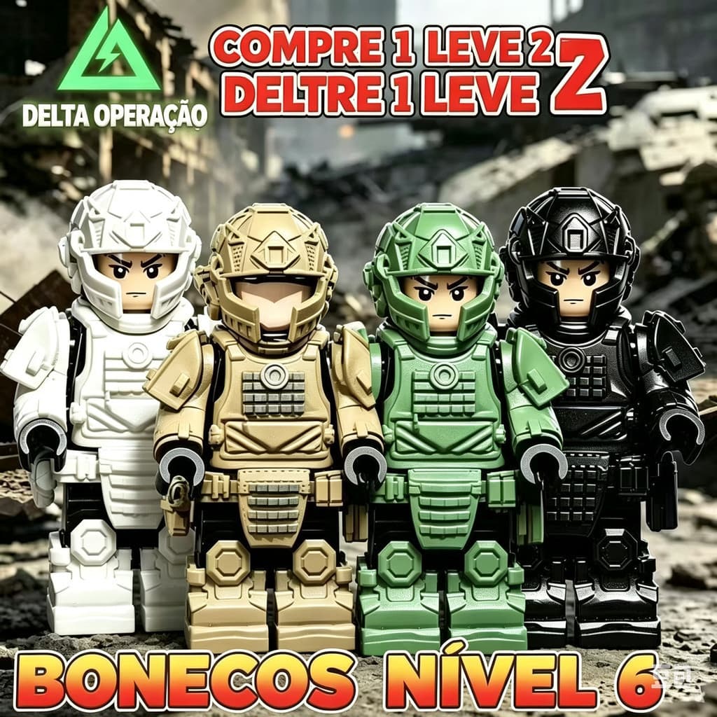 Compatível com brinquedos de blocos de construção Lego Boys, conjunto de ação Delta nível 6, incluindo personagem Sed, L