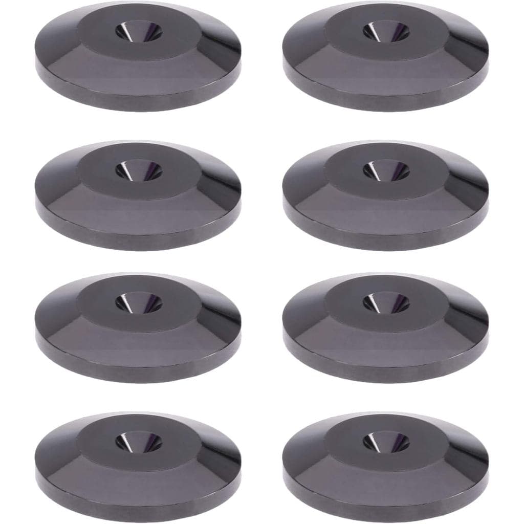 Pacote com 8 Espigões de Isolamento para Alto-falantes, Revestidos de Níquel 24K, Pretos, 5x25mm, Base Cônica