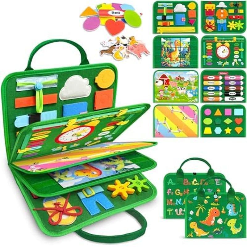 Gojmzo Busy Board Brinquedos Montessori Para Presentes De Aniversário De Meninos E Meninas , Sensoriais De Livro Ocupado