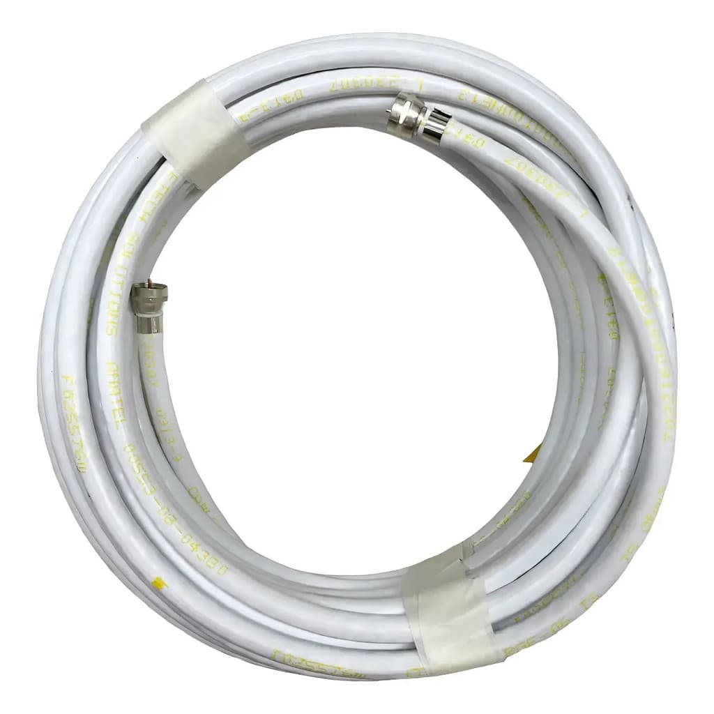 Cabo Coaxial Para Antena Tv Digital Branco Montado 10 Metros RG-59 75 0HM