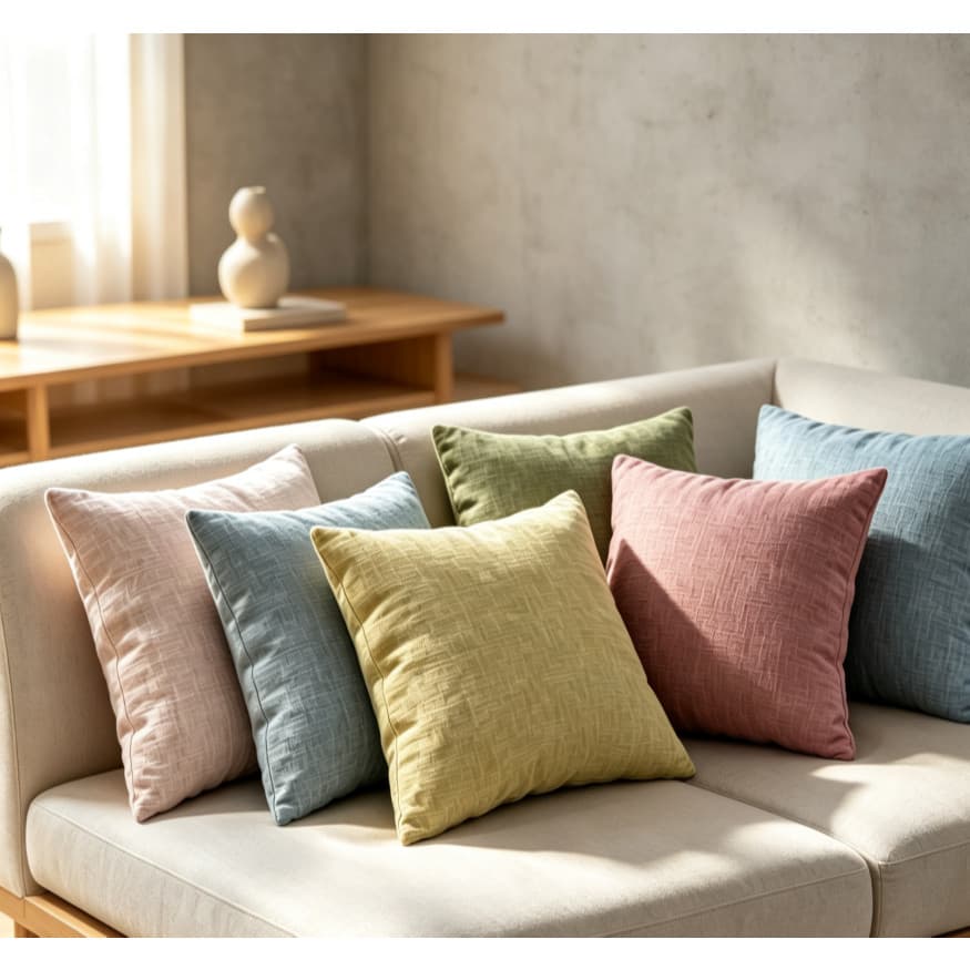 Almofada Decorativa Texturizada Linho, Diversas Cores para Sofá e Quarto