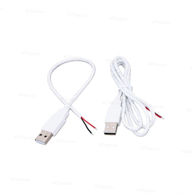 0.3m 1m 5V USB 2.0 Macho Cabo De Alimentação 2p 4P Fio Jack Conector De Extensão De Carregamento Branco Para Acessórios