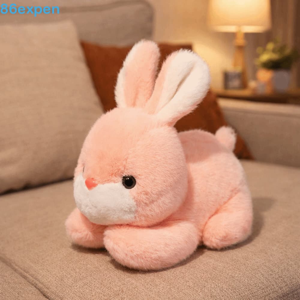 Boneco de Pelúcia Coelho EXPEN1, Animal Macio Vermelho, Design de Simulação Branco VSIK