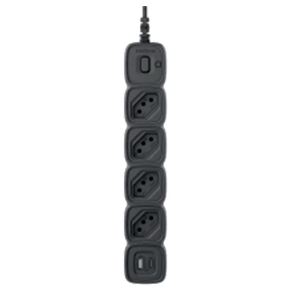 Filtro de Linha Intelbras 4 Tomadas 2 USB 20W EPE 2004 USB Preto 4300954