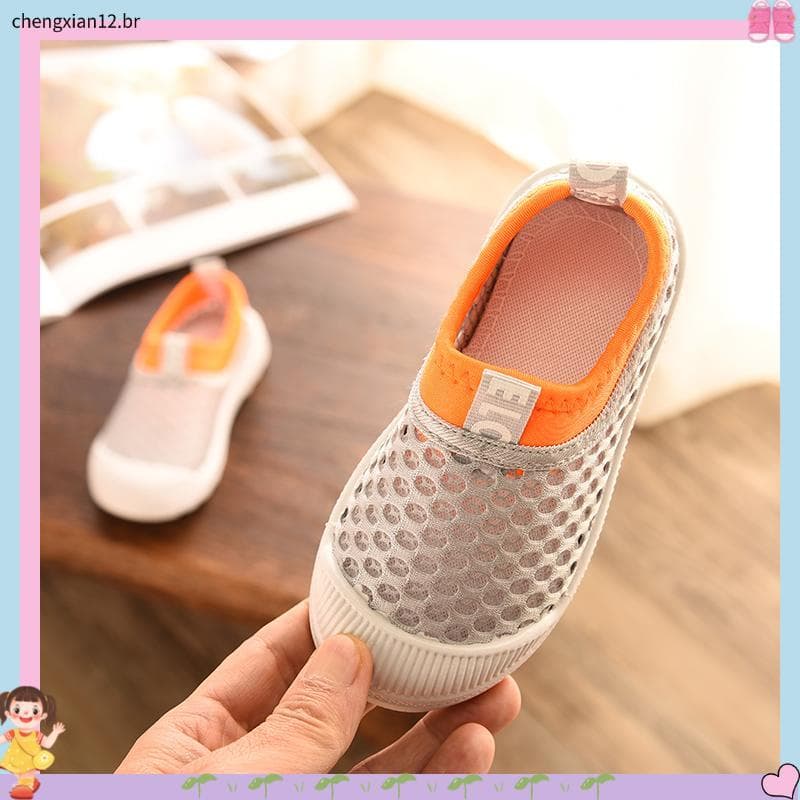Verão crianças respirável malha sapatos doces cor Casual oco sapatos sola macia Anti-deslizamento meninas sapatos leves
