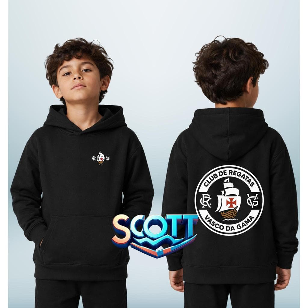 MOLETOM CANGURU INFANTIL TORCEDOR DO VASCO UNISSEX