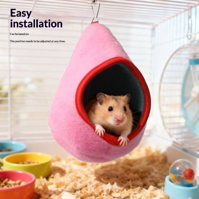 qo Hamster Pássaro Pendurado Ninho De Pelúcia Hammo Gaiola Macio Quente Dormir Cama Saco Decoração Animais De Estimação