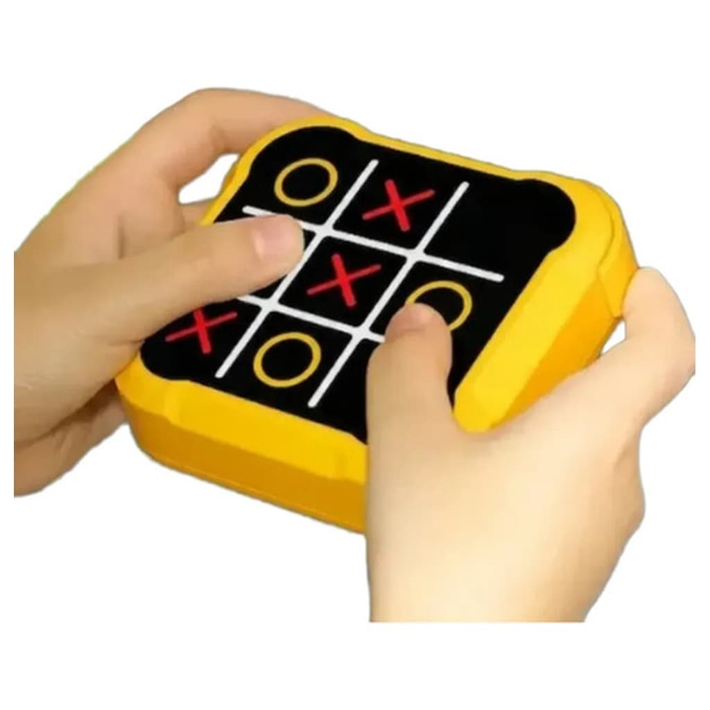 Jogo Da Velha Eletrônico 4 em 1 Memória Raciocínio Amarelo Shopline Tabuleiro Digital Estratégia Infantil 2 Jogadores