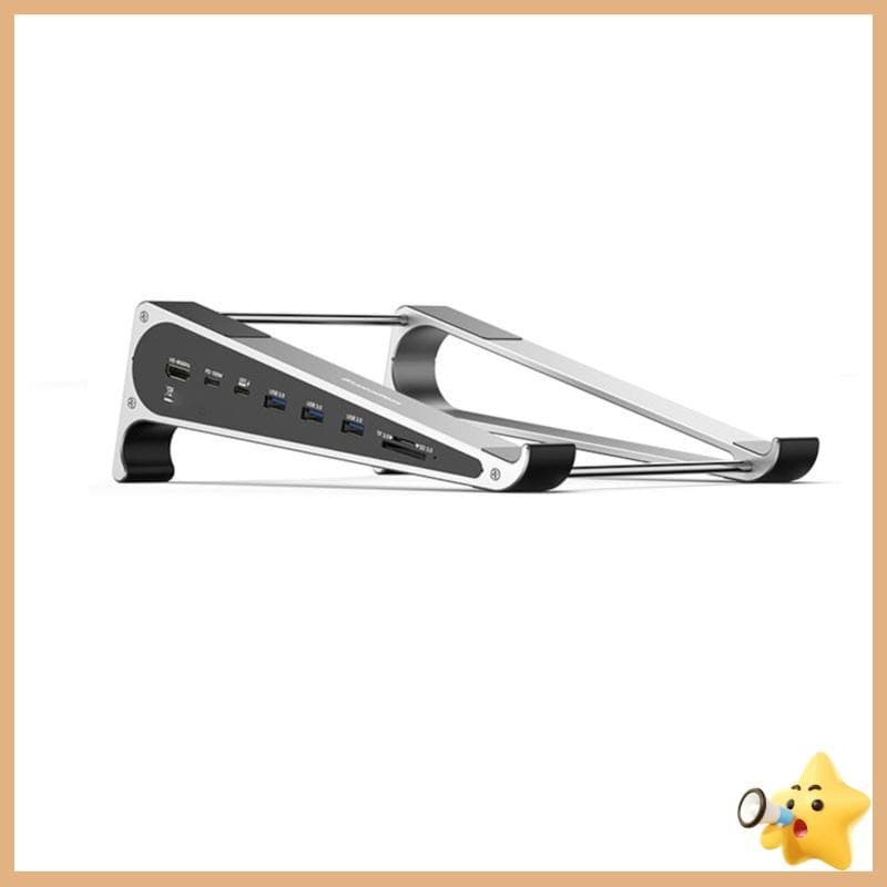 Estação De Acoplamento De Hub Tipo C 7 Em 1 Suporte Para Laptop De Alumínio Com Leitor De Cartão HD SD/TF 4K 60Hz USB 3.
