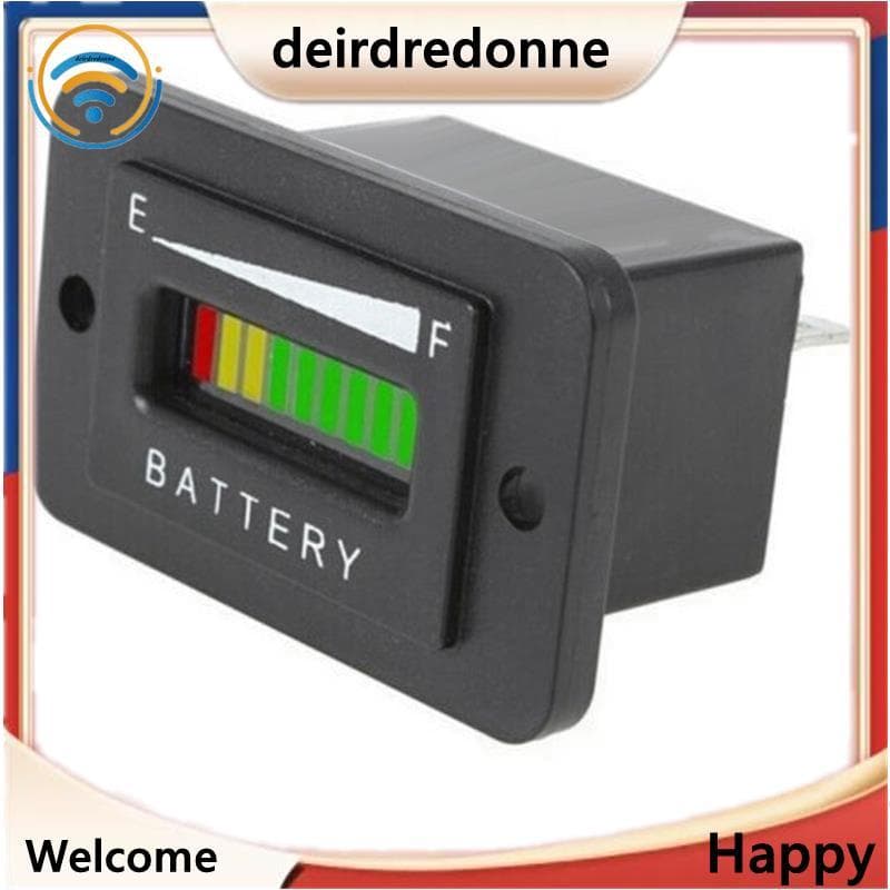Medidor Indicador De Bateria LED , Testador De Capacidade De Tensão Da , Display De 10 Segmentos Para Carrinho De Golfe