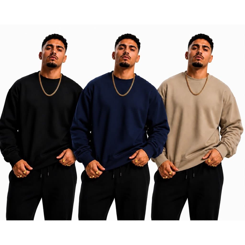 Kit 3 Moletom Masculino Liso 100% Algodão Moletons Masculinos Sem Estampa Inverno